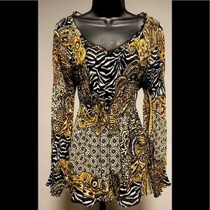Baroque & Animal Print Blouse by Sharagano